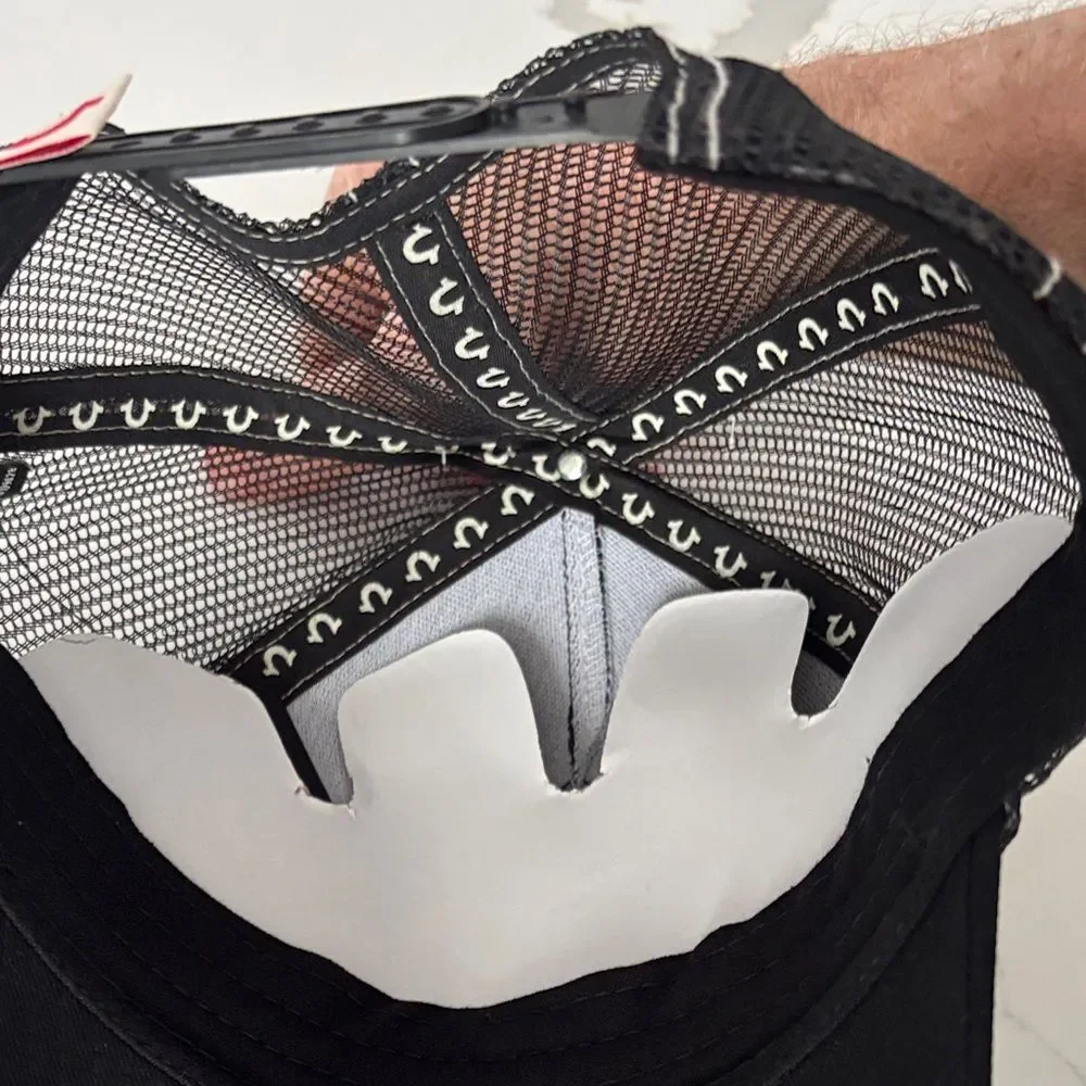 True Religion NWT black and white stitching and embroidery hat